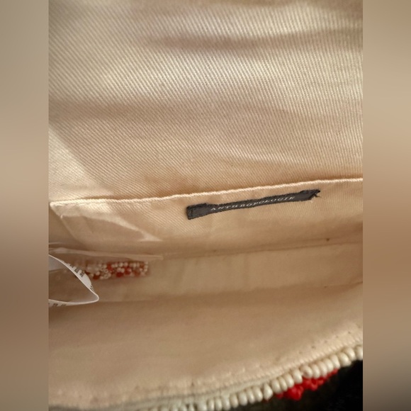 NWT ANTHROPOLOGIE The Fiona Beaded Bag in Winter Icon Checkered Bow - Picture 7 of 8